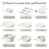 Itopfox 22-Piece Non-Toxic Ceramic Cookware Set with Removable Handles, Non Stick, Induction Compatible, Dishwasher Safe, PFAS/PTFE/PFOA Free - 2 of 4