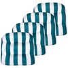 Havana Stripe Patio Cushions Outdoor Chair Pads Thick Fiber Fill Tufted 19" x 19" by Sweet Home Collection® - 2 of 4