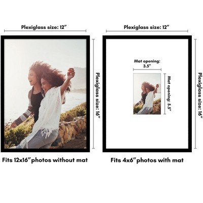 Black 12" x 16" Picture Frame with Oversized Mat