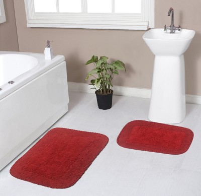 Radiant Collection Cotton Ruffle Pattern Tufted Set of 2 Bath Rug Set - Home Weavers