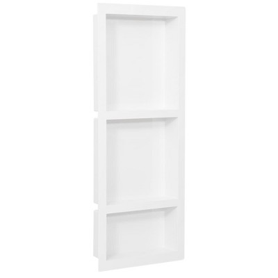 VidaXL Shower Niche with 3 Compartments High Gloss White 16.1"x39"x3.5"