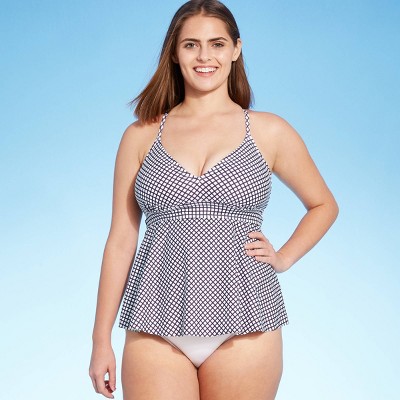 Women's Flowy Gingham Tankini Top - Kona Sol™ Burgundy XS