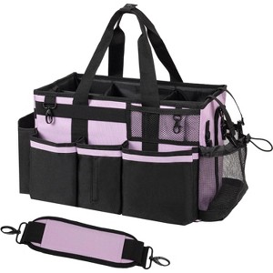 Wearable Cleaning Caddy Organizer with Handle & Shoulder Straps, Tool Bag with 4 Foldable Dividers for Under Sink & Car Cleaning - 1 of 4
