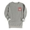 Embroidered Merry Christmas Santa Snowflake - Women's Garment Dyed Graphic Sweatshirt - 2 of 4