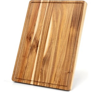 Large Acacia Cutting Board, Wood Thick Chooping Board for Kitchen with Deep Juice Groove, Large Butcher Block for Meat Fruits - 1 of 4