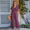 Women's Breezy Crinkled Chiffon Surplice Neckline Wide Leg Jumpsuit - Cupshe - 2 of 4