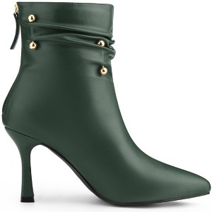 BLISSFUL STEP Pointed Toe Stiletto Heel Slouch Ankle Boots for Women - 1 of 4