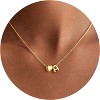 Heart Initial Necklace 14K Gold Plated Christmas Stocking Stuffer for Teens O - 2 of 4