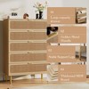 Rattan 5 Drawer Dresser for Bedroom, Chest of Drawers with Deep Drawers, Large Double Dresser for Closet with Wide Top, Tall Wooden Dresser - 4 of 4