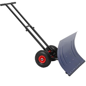 29" Snow Shovel with Wheels, 5-Position Angling Steel Blade & Dual Handle, Heavy-Duty Back-Saving Snow Plow for Driveway and Sidewalks - 1 of 4
