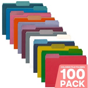 Enday Colored File Folders Letter Size Assorted Colors, 1/3 Cut Tabs Color File Folders, Two Tone Colored Folders - 1 of 4