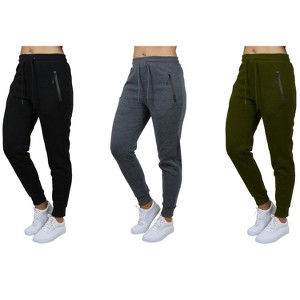 Galaxy Pro Star Women's Modern Fit  Fleece Lined Joggers-3 Pack - 1 of 4