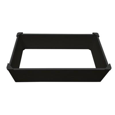 HomeRoots 44" X 22" Black Heavy Duty Plastic Rectangular Raised Garden Bed