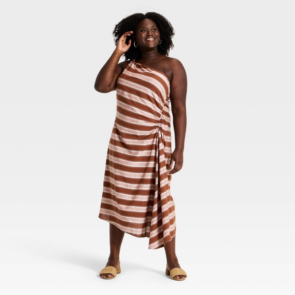 Vestido midi plisado con fruncido lateral para mujer - A New Day™ 4