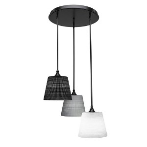 Toltec Lighting Empire 3 - Light Pendant in  Matte Black with 10” White, Black, And Gray Matrix Shade - 1 of 1