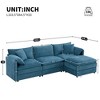 CAVINAS 103"Modular Sectional Sofa with 4 Seats,L-shaped Cloud Couch for Living Room,Oversized Couch with Double Cushions,Blue - 2 of 4