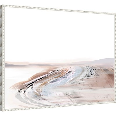 Large White and Beige Abstract Canvas Framed Wall Art