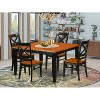 9 Piece Dining Room Set, Square Wooden Table with Butterfly Leaf and 8 Chairs, Black & Cherry Finish, 54 Inch - 2 of 4