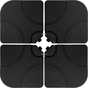 Wellfor 4pc Fillable Offset Square Outdoor Patio Cantilever Umbrella Base: HDPE, UV Resistant, Water/Sand Fillable - Black - 1 of 4