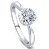 Pompeii3 1 1/2Ct Solitaire Lab Created Round Diamond Engagement Ring 14k Gold & Platinum - Size 7 - 2 of 4