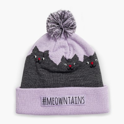 Turtle Fur #meowntains Pom Beanie - Girls Cat Winter Hat