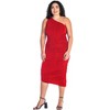 24seven Comfort Apparel One Shoulder Ruched Plus Size Bodycon Dress - 2 of 4