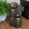 Sunnydaze 29"H Electric Polyresin Stacked Whiskey Barrel Outdoor Water Fountain with LED Lights - 4 of 4