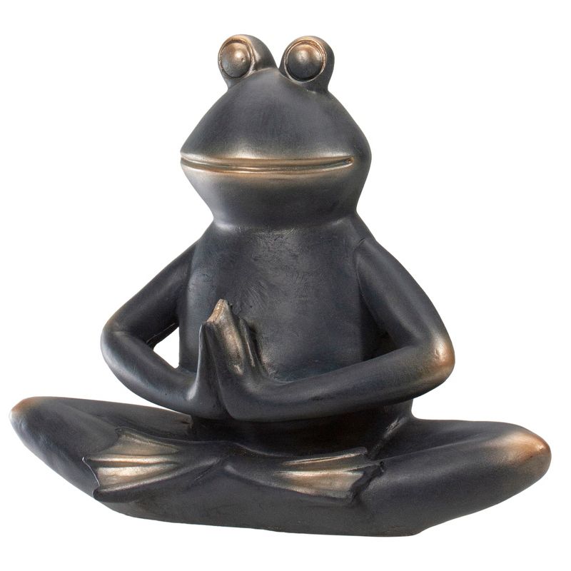 Northlight 11" Yoga Frog in  Sukhasana Position Outdoor Garden Statue, 5 of 6