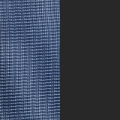 Navy and Black 6-Person Outdoor Dining Set with Glass Table