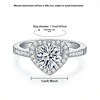 Promise Rings for Couples – Adjustable Matching Rings for BF and GF – Pure 925 Sterling Silver Zircon Heart Cutout Rings - 4 of 4