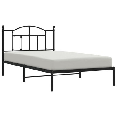 vidaXL Modern Metal Bed Frame with Headboard – Robust Structure, Extra Storage Space
