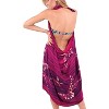 LA LEELA Women's Summer Beach Wraps Bikini Wrap Cover up Sarong Skirt Swimsuit Swimwear Cover Ups for Womens One Size Purple, Tie Dye Design - 3 of 4