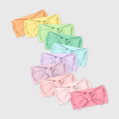 Honest Baby Girls' 10pk Organic Cotton Bow Headband - One Size