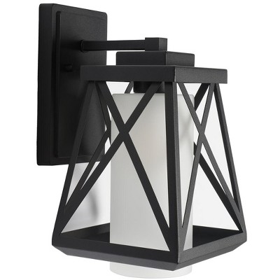 Braith Black Geometric Outdoor Wall Sconce Set