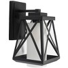 Braith 7" Outdoor Wall Sconce (Set of 2) - PLT7010 - Black - Safavieh - 3 of 4