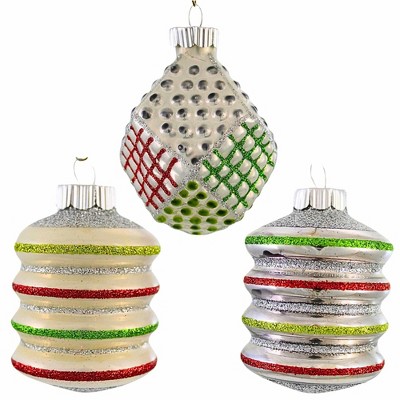 Christopher Radko 2.5 Inch Lanterns & Bumpy Shiny Brite Tree Ornament Sets