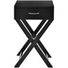 Tangkula 2PCS Modern Versatile Nightstand X-shape Wooden End Table with Drawer Accent Side Table for Bedroom Black/White - image 4 of 4