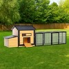 Large Outdoor Chicken Coop with Nesting Box, Secure Backyard Hen House, Leak-Proof Tray, Asphalt Roof, Black Poultry Cage-The Pop Home - 2 of 4