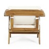 Christopher Knight Home Arcola Outdoor Acacia Wood Club Chairs with Water Resistant Cushions (Set of 2), Teak and Beige - 4 of 4