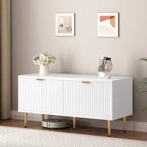 coucheta Modern Fluted Wooden Shoe Cabinet Bench - Compact Entryway Storage Solution (42 Inch) - 1 of 4