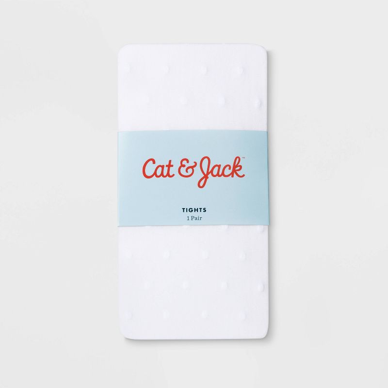 Girls' Swiss Dot Tights - Cat & Jack™ Fresh White, 2 of 4