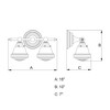 Vaxcel Huntley 2 - Light Vanity in  Satin Nickel - 3 of 4