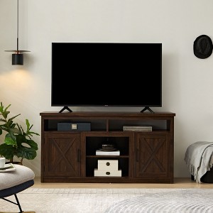 CAVINAS Farmhouse TV Stand Entertainment Console with Open and Closed Storage Space for TV Up to 65" - 1 of 4