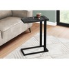 Vynxaria Contemporary C-Shaped Accent Table - Black Laminate Top, Black Metal Frame, 19.25" L x 9.5" W x 25" H - 2 of 4