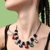 SOHI Women's Black Stone Statement Necklace - 4 of 4