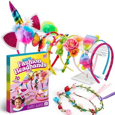 Joyfy Headband Making Kit for Kids, DIY Arts and Crafts, Make Your Own Fashion Hair Accessories Set, Birthday Easter Gift for Age 5 6 7 8 Girl