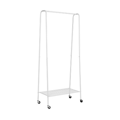 Honey Can Do Rolling Steel Garment Rack Matte White