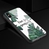 Reiko iPhone X Hard Glass Design TPU Case with Leaves Design in Clear - 2 of 4