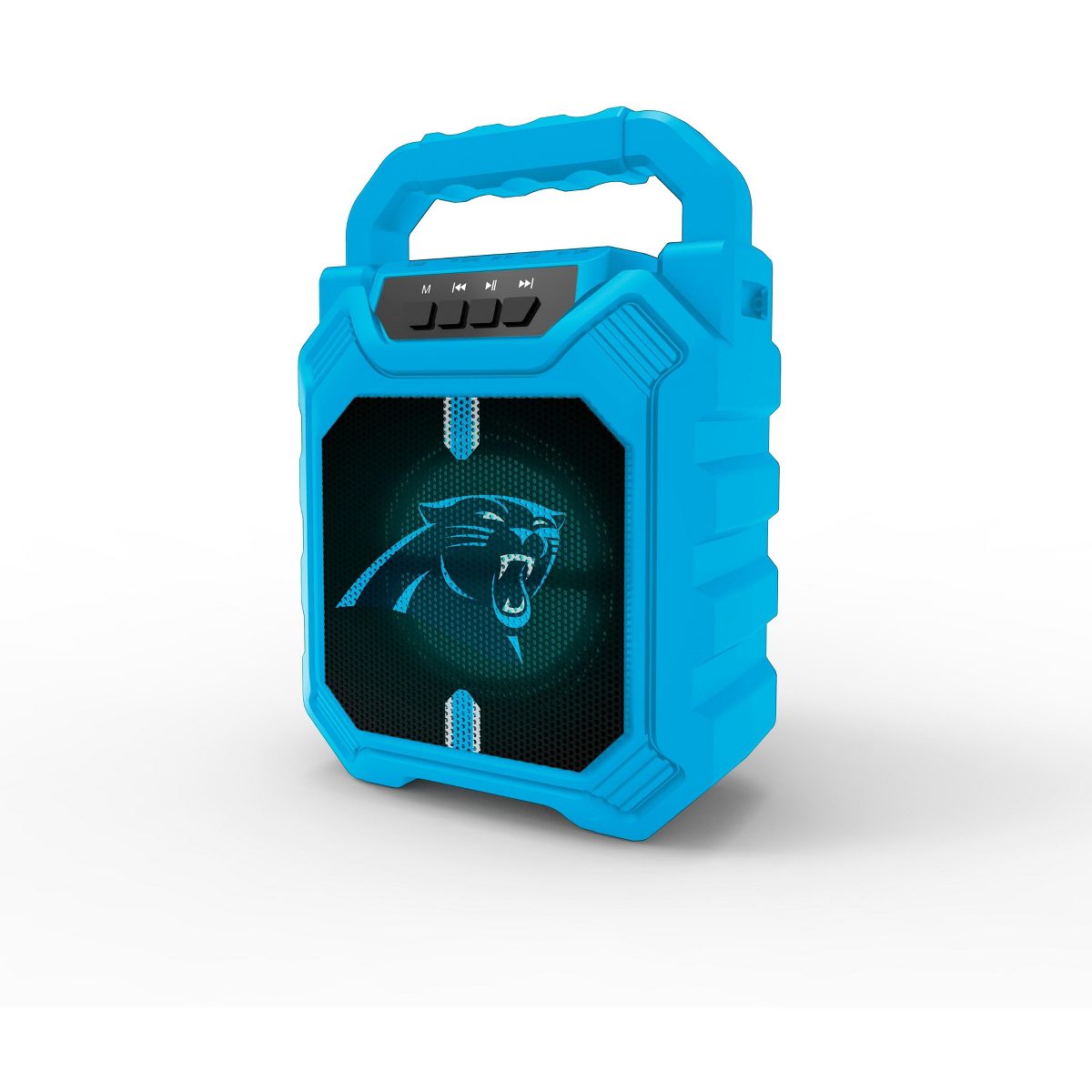 SOAR NFL LED ShockBox Wireless Bluetooth Speaker with FM radio- Carolina Panthers