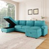 103.9"W Convertible U-Shaped Sectional Sofa with 2 Storage Chaises & 4 USB Ports for Living Room - ModernLuxe - 3 of 4